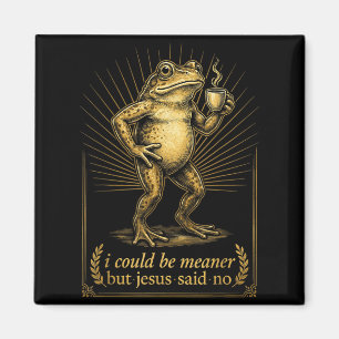 Lustiger Frosch Kaffeeliebhaber Sarkastischer Jesu Magnet