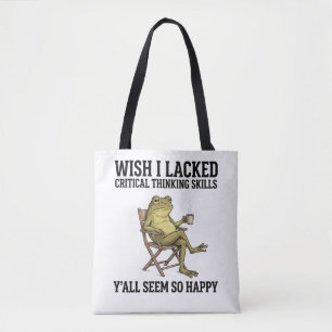 Lustiger Frosch Kritisches Denken Sarkastischer Hu Tasche