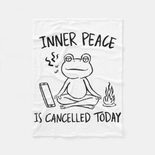 Lustiger Frosch Meditation Yoga Meme Naive Kunst I Fleecedecke