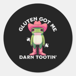Lustiger Frosch-Meme Gluten Hat Mich Verdammt Noch Runder Aufkleber