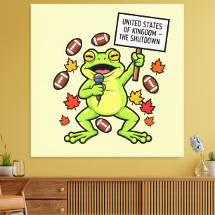 Lustiger Frosch-Meme-Satire – Vereinigte Staaten v Leinwanddruck
