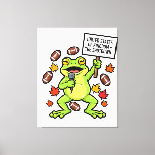 Lustiger Frosch-Meme-Satire – Vereinigte Staaten v Leinwanddruck