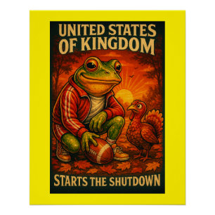 Lustiger Frosch-Meme-Satire – Vereinigte Staaten v Poster