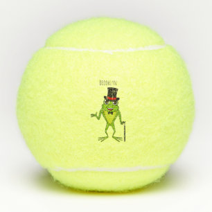 Lustiger Frosch mit Oberhut-Cartoon Tennisbälle