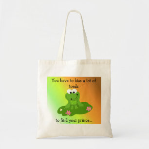 Lustiger Frosch mit Spruch Tragetasche