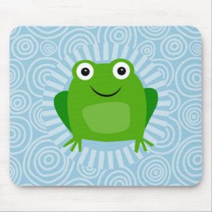 Lustiger Frosch - niedlicher Froggy auf Blau Mousepad