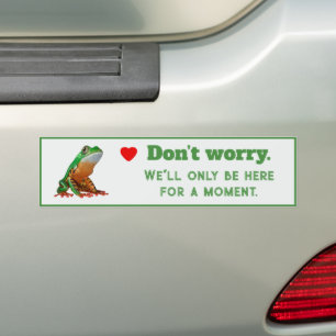 Lustiger Frosch Nur ein kurzer Stopp Fahrer Zitat Autoaufkleber