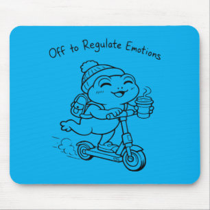 Lustiger Frosch-Psychotherapeut unterwegs zur Emot Mousepad