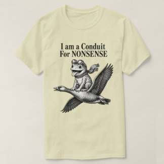 Lustiger Frosch reitet auf Gans Unsinn Zitat T-Shirt