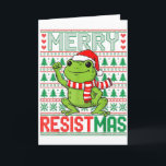 Lustiger Frosch Retro Fröhliche Resistmas Politisc Karte<br><div class="desc">Lustiger Frosch Retro Fröhliche Resistmas Politisch Hässliches Weihnachten</div>