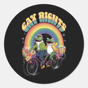 Lustiger Frosch Schwulenrechte LGBT Regenbogen Sto Runder Aufkleber