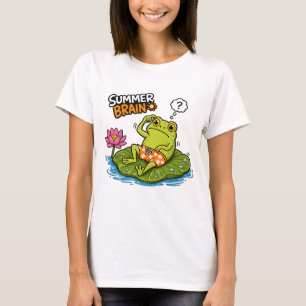 Lustiger Frosch Sommer Gehirn Lustiger Frosch Cart T-Shirt