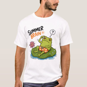 Lustiger Frosch Sommer Gehirn Lustiger Frosch Cart T-Shirt