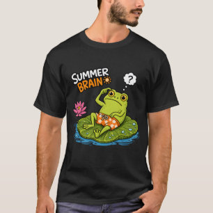 Lustiger Frosch Sommer Gehirn Lustiger Frosch Cart T-Shirt