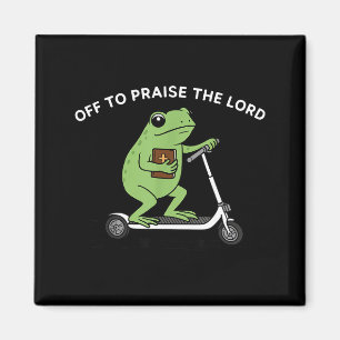 Lustiger Frosch, um den Herrn zu loben Meme Zitat Magnet