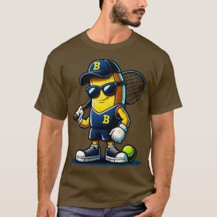 Lustiger Früchte-Liebhaber Banane spielt Tennisbal T-Shirt
