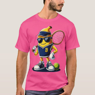 Lustiger Früchte-Liebhaber Banane spielt Tennisbal T-Shirt