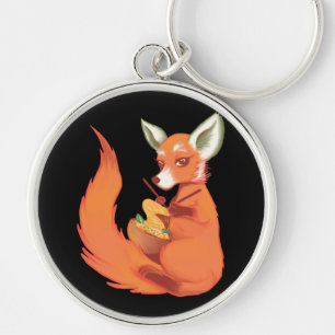 Lustiger Fuchs Stricker Schlüsselanhänger