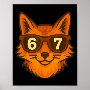 Lustiger Fuchs Sungles 67 Sechs Sieben Meme Poster