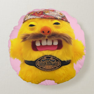 Lustiger Fugglers Wrestler  Rundes Kissen