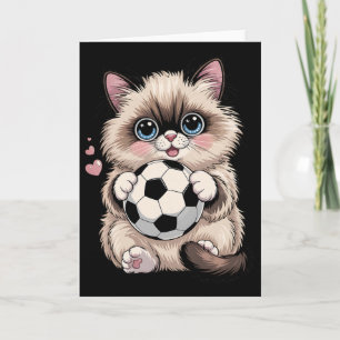 Lustiger Fußball Birman Katzenliebhaberin Mädchen Karte