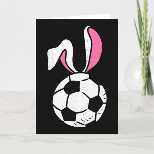 Lustiger Fußball-Hase Frohe Ostern Ohren Sport Män Karte