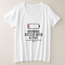 Lustiger Fußball-Modus Aktiv Niedrige Batterie Dis Große Größe T-Shirt