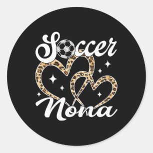 Lustiger Fußball Nona Leopard Fußballspieler  Runder Aufkleber