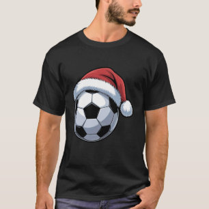 Lustiger Fußball Santa Hut Frauen Männer Weihnacht T-Shirt