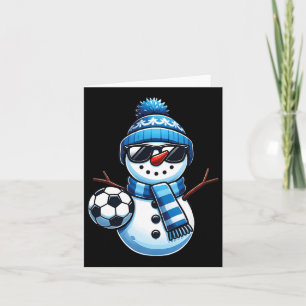 Lustiger Fußball-Schneemann Winter-Sportliebhaber  Karte