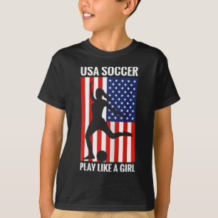 Lustiger Fußball USA Fußball Spiele wie ein Mädche T-Shirt