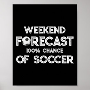Lustiger Fußballfan-Wochenendewettervorhersage 100 Poster