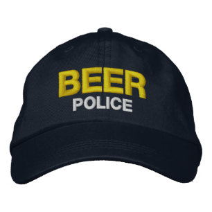 Lustiger Gag Herren Golf BEER POLICE Bestickte Baseballkappe