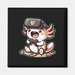 Lustiger Gamer Axolotl mit VR-Headset Magnet