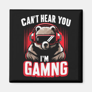 Lustiger Gamer-Bär Ich kann dich nicht hören, ich Magnet