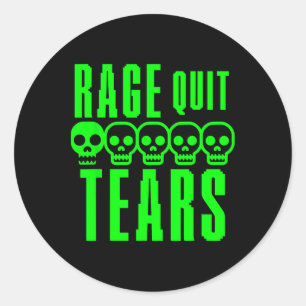 Lustiger Gamer Gaming Sarkasmus Rage Quit Noob Trä Runder Aufkleber