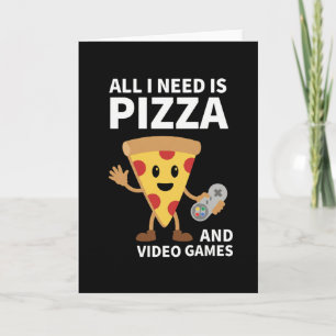 Lustiger Gamer Pizza Gaming Videospiel Enthusiast Karte
