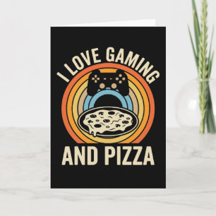 Lustiger Gamer-Pizza-Gaming-Videospiel-Enthusiast- Karte