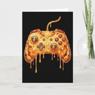 Lustiger Gamer Pizza Gaming Videospiel Enthusiast Karte
