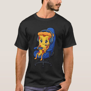 Lustiger Gamer Pizza Gaming Videospiel Enthusiast T-Shirt