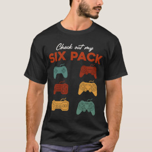 Lustiger Gamer Six Pack Controller Retro Videospie T-Shirt