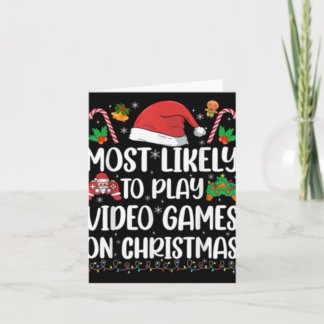 Lustiger Gamer Weihnachten Wahrscheinlich Videospi Karte (Vorderseite)