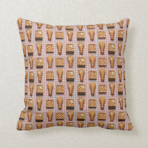 Lustiger gebratenes Huhn und Waffel-Hipster Kitsch Kissen