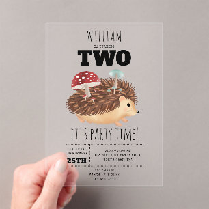Lustiger Geburtstag Igel Pilz Wald Forst Acryleinladungen