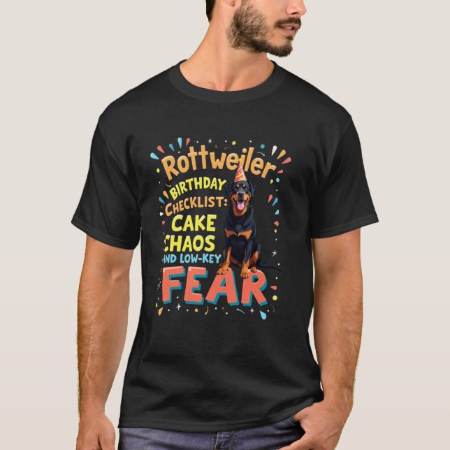 Lustiger Geburtstag Rottweiler Hund T-Shirt (Vorderseite)