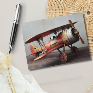Lustiger Geburtstag Vintage Doppeldecker Flugzeug  Postkarte