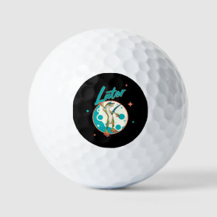 Lustiger Gecko Später Prokrastinations Humor Golfball