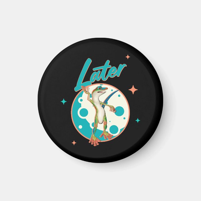 Lustiger Gecko Später Prokrastinations Humor Magnet (Vorne)