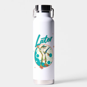 Lustiger Gecko Später Prokrastinationshumor Trinkflasche
