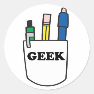 Lustiger GEEK Taschenschutz Runder Aufkleber